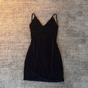 Chic Black Glitter Mini Dress